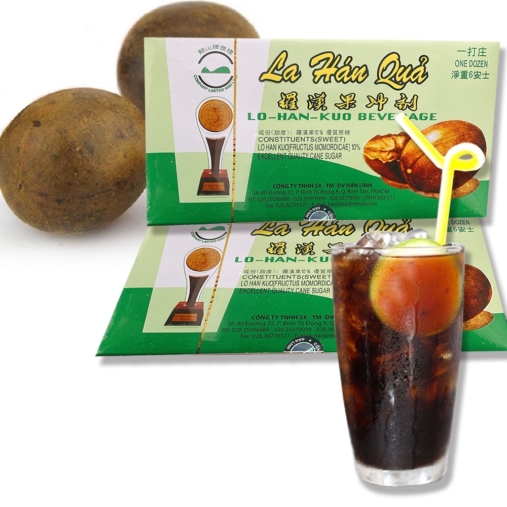 Combo 3 hộp  LA HÁN QUẢ HÒA TAN uống liền Cty Hán Linh Cúp Vàng.