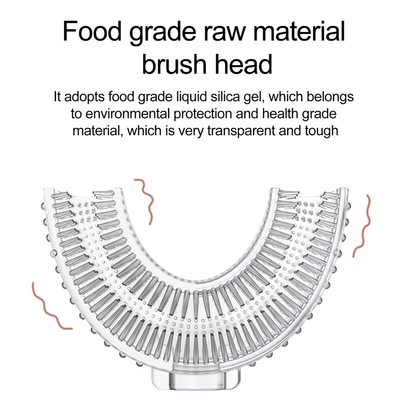 Bàn Chải Đánh Răng Silicon Mềm Hình Chữ U Xoay 360 Độ Cho Bé Từ 2-12 Tuổi
