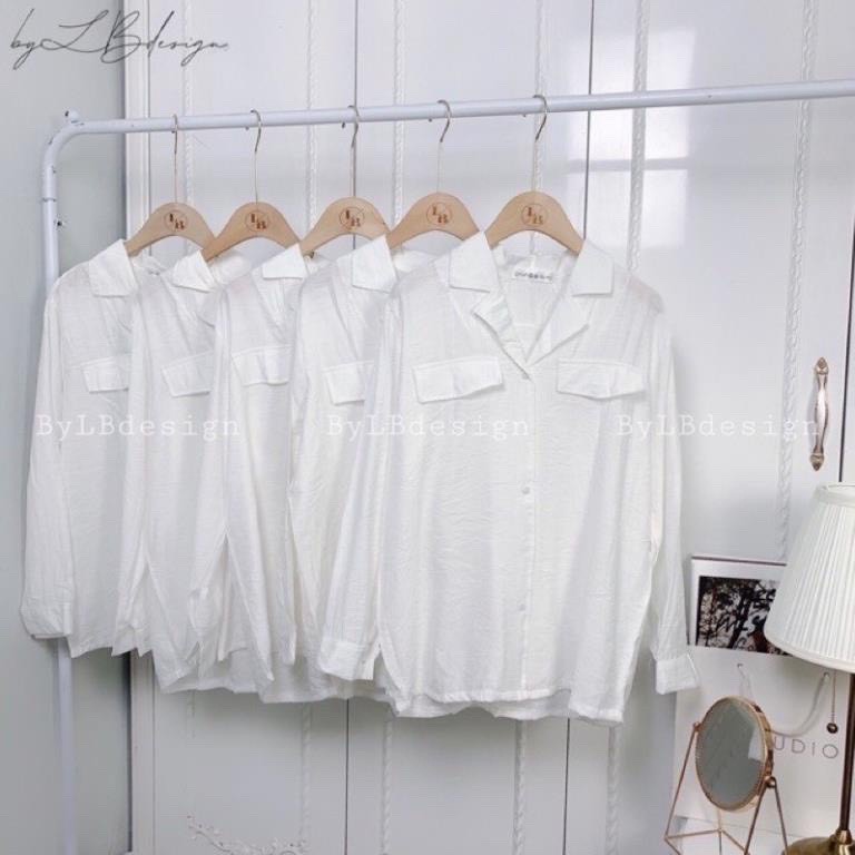 Áo sơ mi nữ tay dài 🌸SALE🌸 công sở đẹp dáng basic chất liệu đũi cao cấp Freesize hàng xuất Hàn Quốc | BigBuy360 - bigbuy360.vn