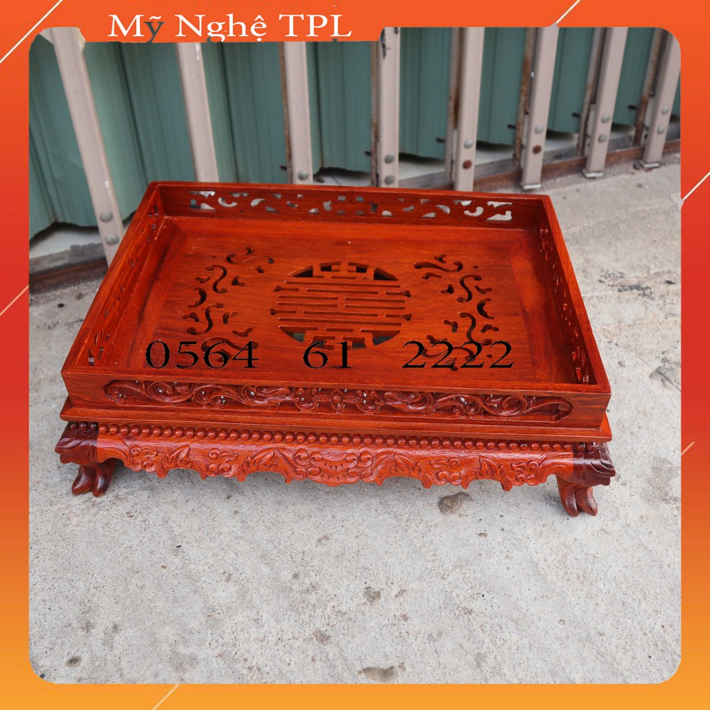 Khay Trà Chân Qùy Bằng Gỗ Hương - cao cấp sang trọng