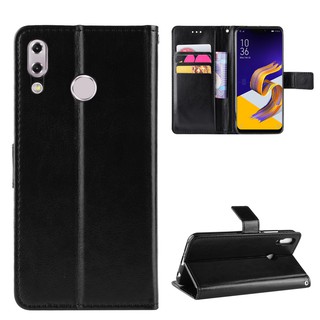 Bao da điện thoại nắp gập màu trơn retro thời trang cho Asus Zenfone 5 ZE620KL/5Z ZS620KL