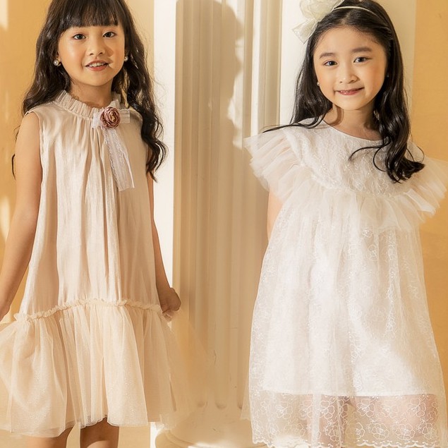 Váy công chúa ren trắng babydoll 137KIDS thiết kế lót lụa thoáng mát thấm hút mồ hôi cho bé gái