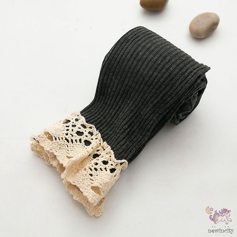 Quần legging dệt kim phối ren xinh xắn cho bé gái