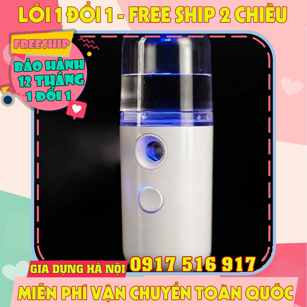 máy xông mặt xịt khoáng Nano, máy xông mặt phun sương mini 30ml sạc USB