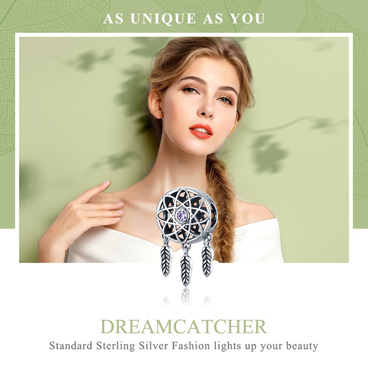 Hạt trang sức Bamoer hình Dreamcatcher SCC330 dùng làm trang sức phong cách cổ điển