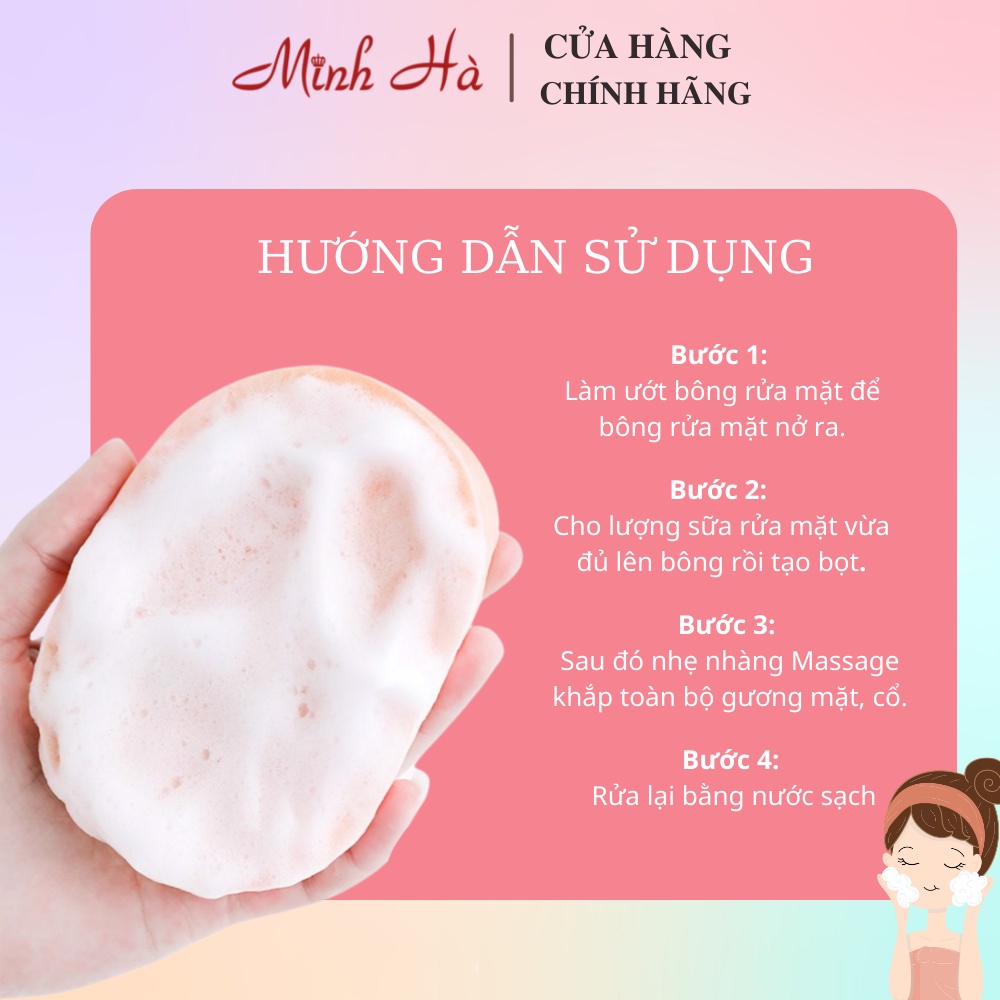 Bông bọt biển rửa mặt Vacosi Pink Cleansing Sponge BP26 giúp da sạch hơn