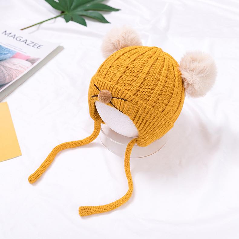 Mũ len cho bé, mũ len gấu ngộ nghĩnh đáng yêu 3- 24 tháng - BOBBI VN