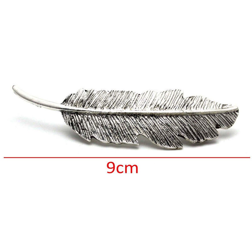 Kẹp tóc hình lông vũ màu vàng / bạc