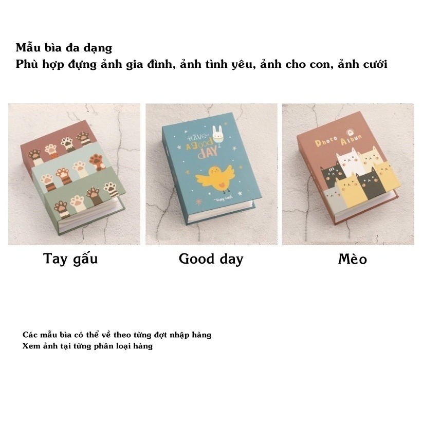 Album ảnh 6x9 chứa 200 ảnh mini instax, lomo card bìa giấy cứng nhiều mẫu bìa mới siêu cute binder đựng cardTú Vy