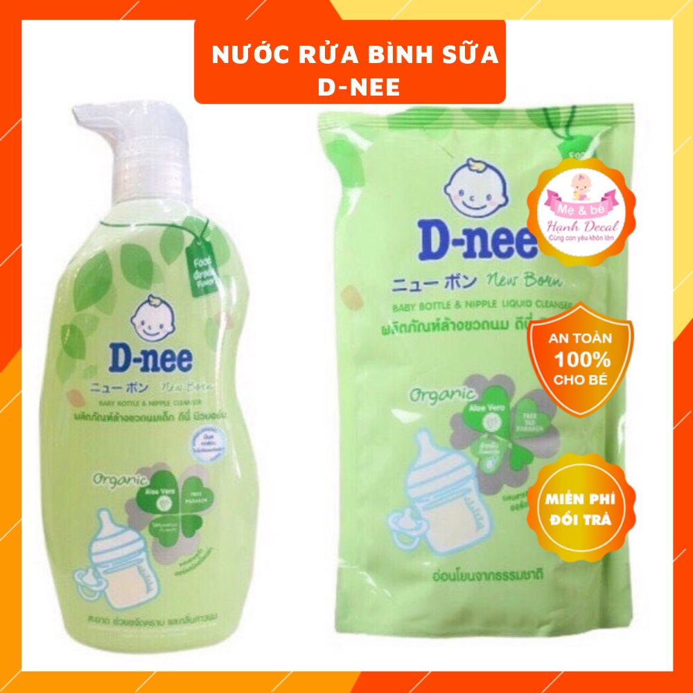 Nước rửa bình sữa Dnee Organic (dạng túi 600ml/ chai 620ml)