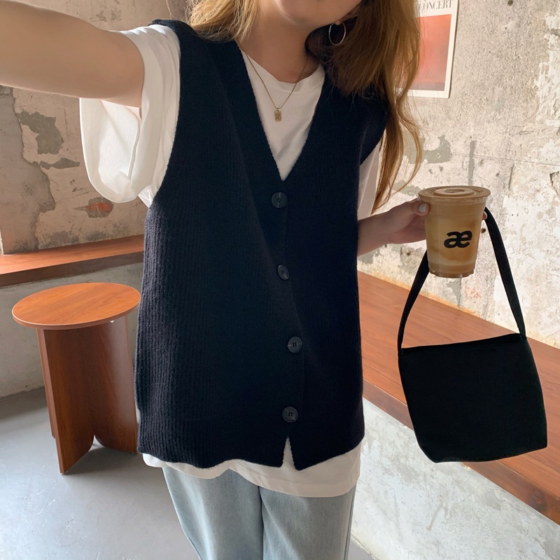 Áo Dệt Kim Sát Nách Màu Trơn Dáng Ngắn Phong Cách Retro Hợp Thời Trang