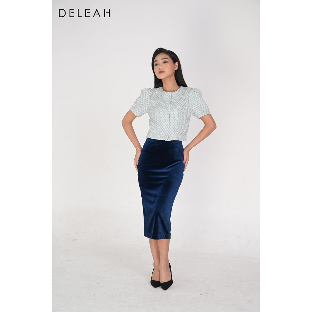 De Leah - Áo Croptop Ôm Tay Bồng - Thời trang thiết kế