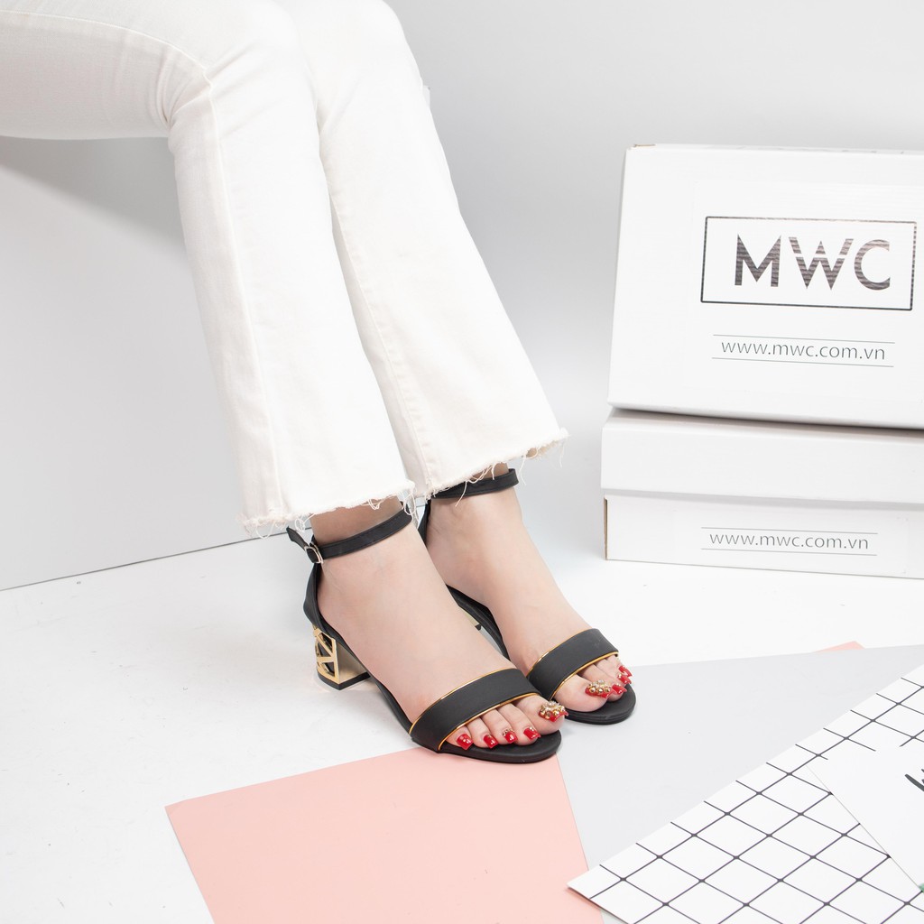Giày Cao Gót MWC Quai Ngang Viền Gót Sang Trọng NUCG- 3590