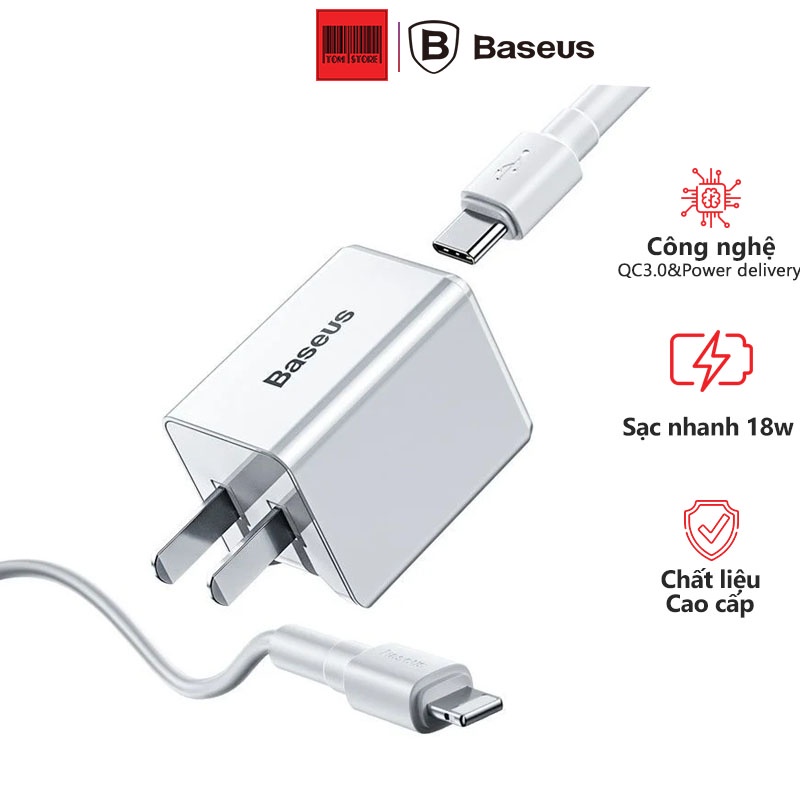 Bộ củ cáp sạc nhanh 18w đa năng Baseus Traveler Series PD/ QC3.0 18W -  Hàng phân phối chính hãng