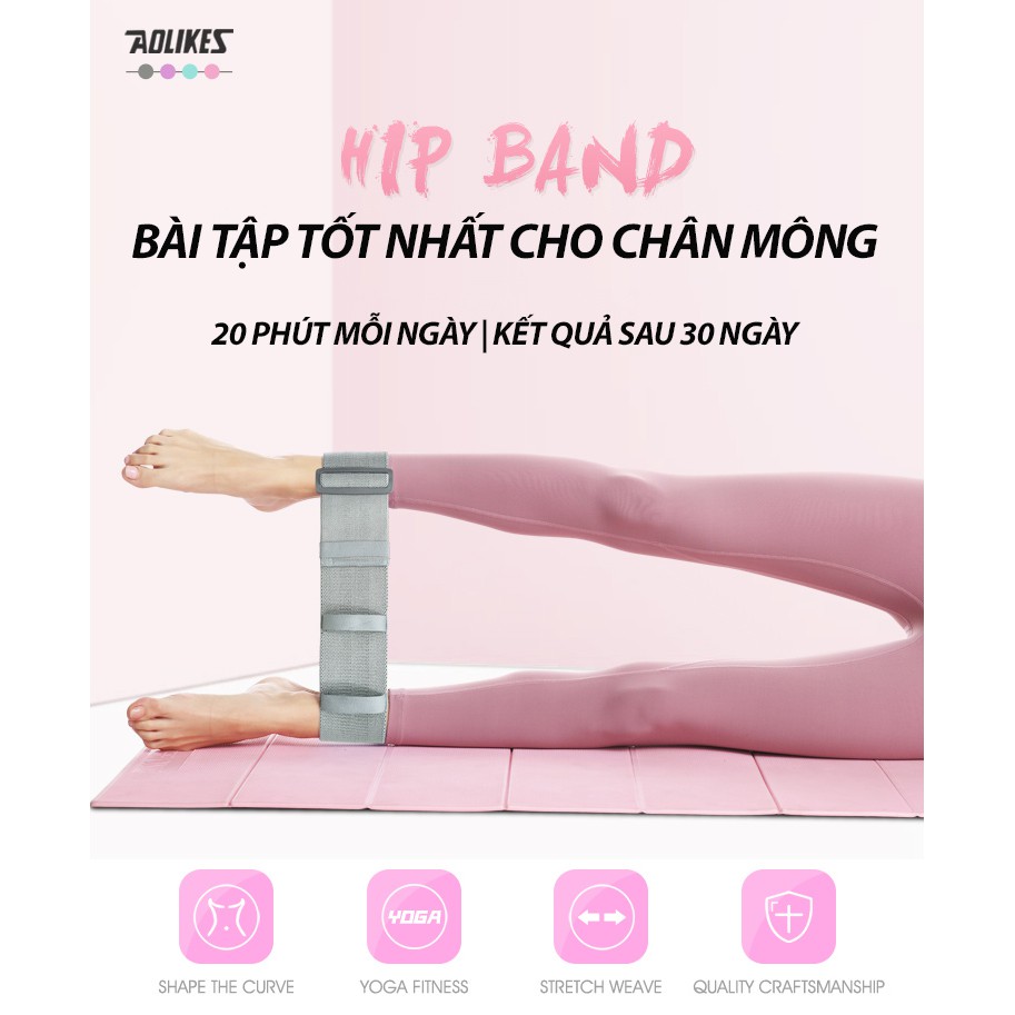 Dây miniband tập mông Aolikes kháng lực, dây miniband vải tập gym có khóa điều chỉnh Heria Store