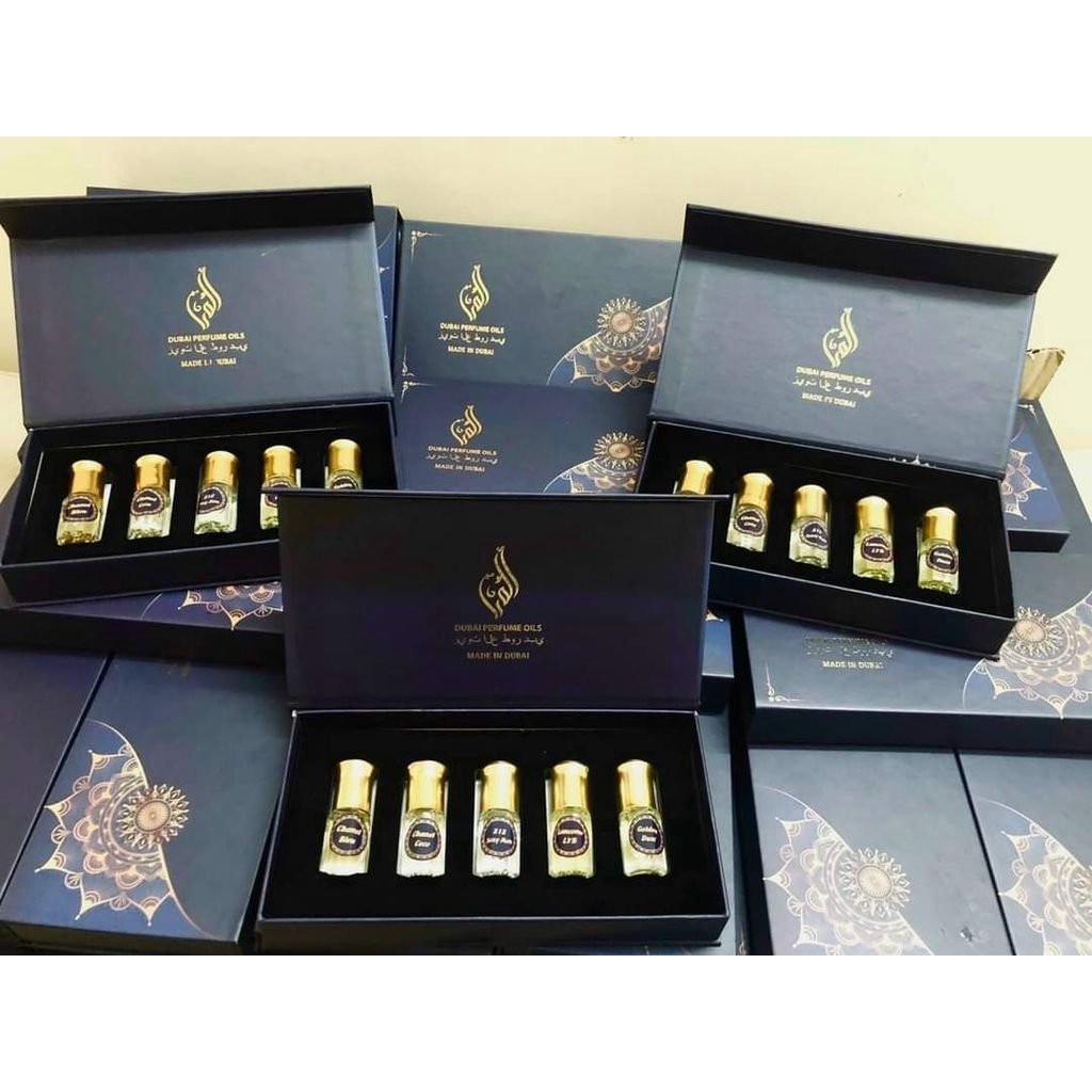 Set 5 chai tinh dầu nước hoa Dubai mini thơm nhẹ nhàng, cuốn hút