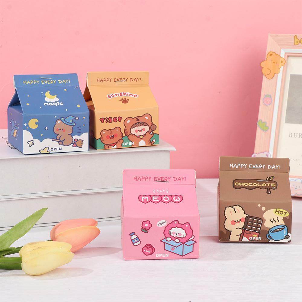 Bộ 200 Tờ Giấy Ghi Nhớ Tiện Dụng ​Hộp Sữa Kawaii Bán Sỉ Văn Phòng Phẩm ​Hình Dán Giấy