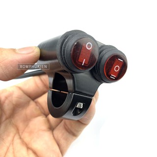 Công Tắc Ghi Đông Có Đèn, Có Cos Pha Gắn Xe Máy 12V ( Q6 )
