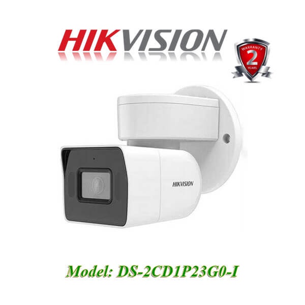 Camera Hikvision IP thân trụ quay 200 độ có mic, có POE DS-2CD1P23G0-I 1P23 (chính hãng)