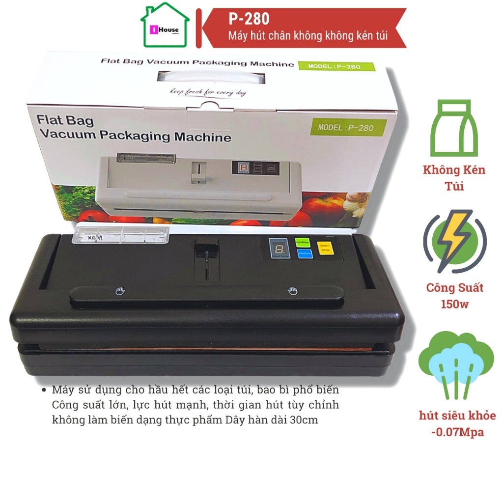 Máy Hút Chân Không Kiêm Hàn Miệng Túi P280 Không Kén Túi