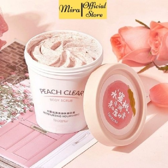 Tẩy da chết, Tẩy tế bào chết body cho da nhạy cảm Đào HEYXI Peach Clear giúp sáng da MiraaShop