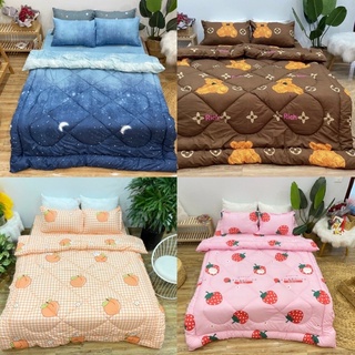 Trọn bộ chăn phao ga gối 5 món dầy đẹp poly cao cấp Boss Decor