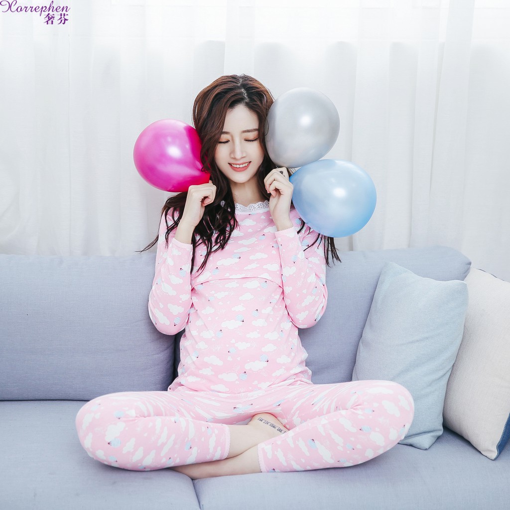 Bộ Đồ Ngủ Vải Cotton Ấm Áp Xinh Xắn Cho Nữ | BigBuy360 - bigbuy360.vn