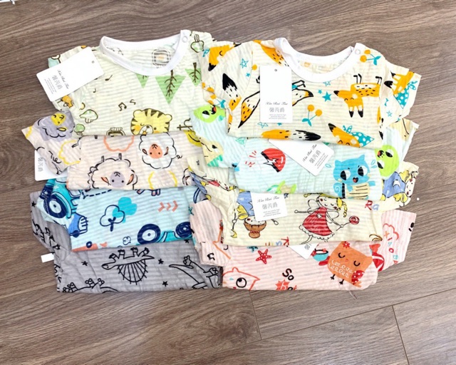 Bộ cotton sợi tre hàng đẹp cho bé size 6-25kg