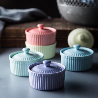 Bát Ăn Dặm Gốm Sứ Ramenkin Có Nắp 150ml