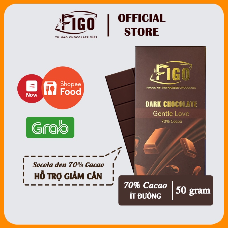 [GIÁ DÙNG THỬ-BAR 50G] Thanh Socola MIX ĐỦ VỊ Hộp 50g FIGO | Milk &amp; Dark Chocolate, ĂN LÀ NGHIỀN