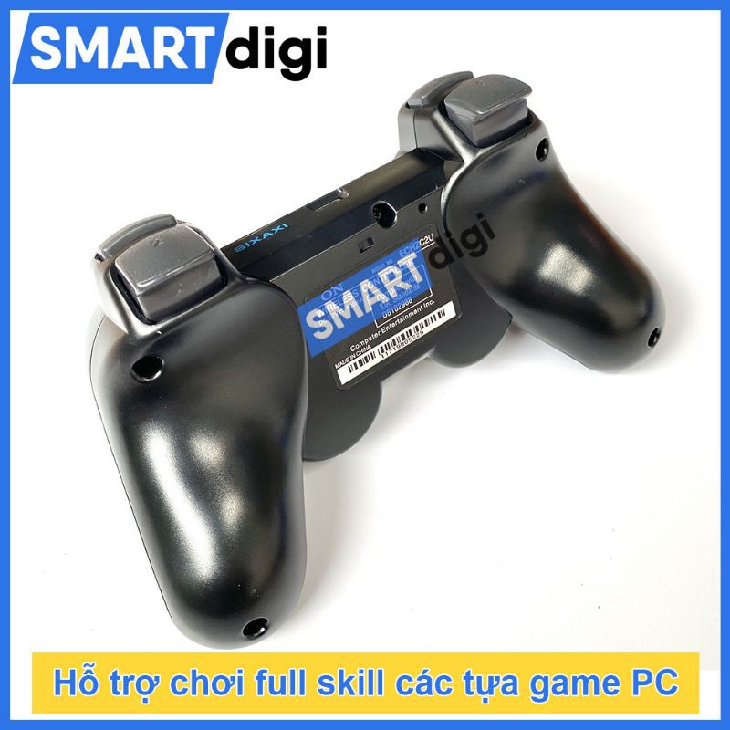 [Tặng kèm dây sạc chống nhiễu] Tay cầm PS3 không dây loại tốt - Tay cầm chơi game PC, Laptop, chơi PES, FO4 tối ưu