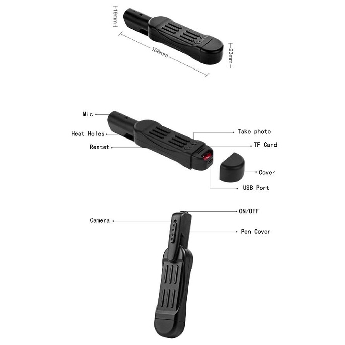 Bút Camera ghi hình kỹ thuật số Mini T189 Full HD 1080P | BigBuy360 - bigbuy360.vn