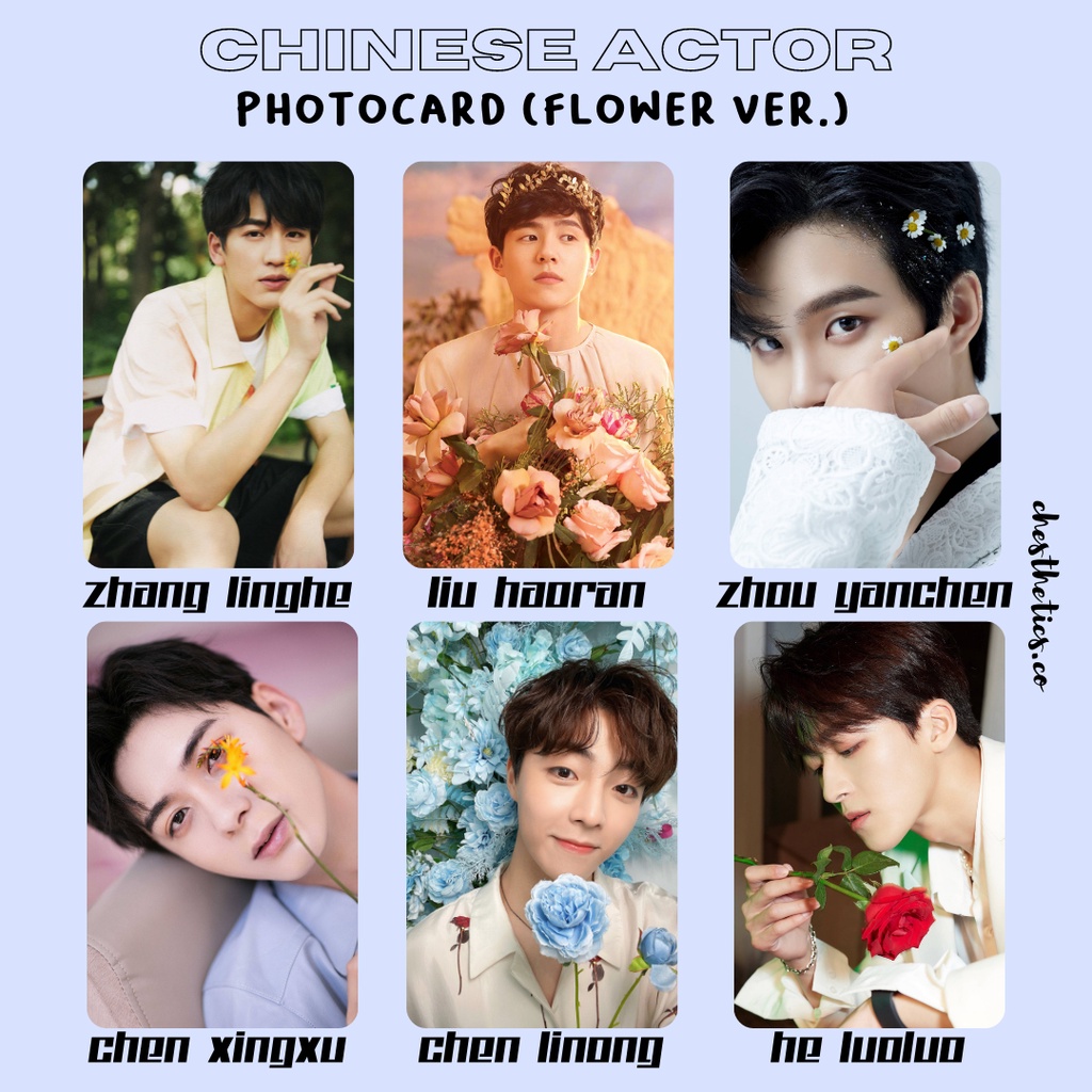 [ CHINA ACTOR ] Ảnh Card Bo Góc Diễn Viên Nam Trung Quốc - Bản Flower [ PHOTOCARD ]