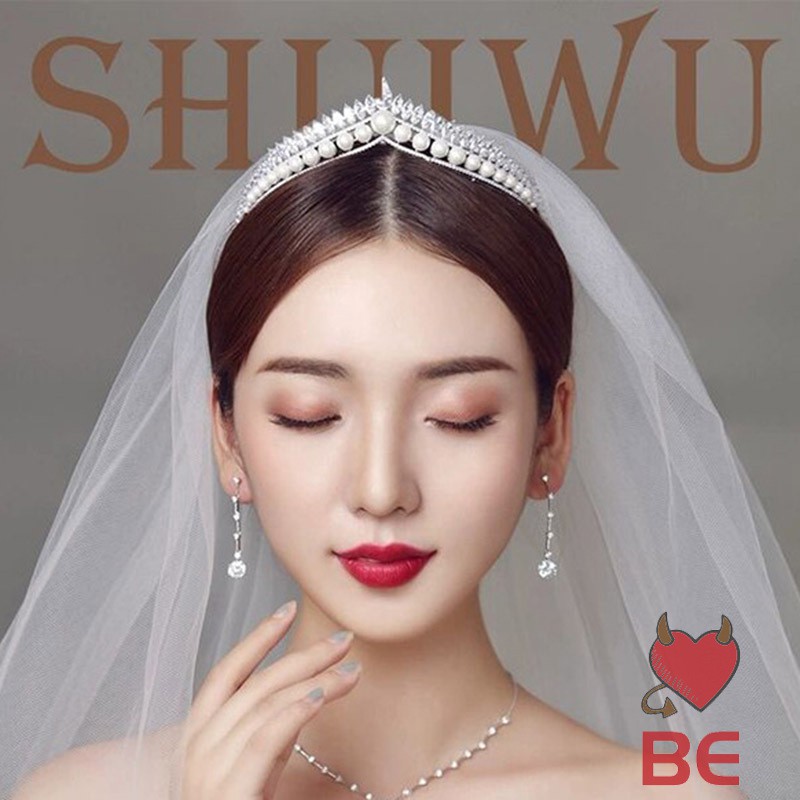 YADORNOS Vương miện cài tóc trang trí đính ngọc trai giả sang trọng cho cô dâu