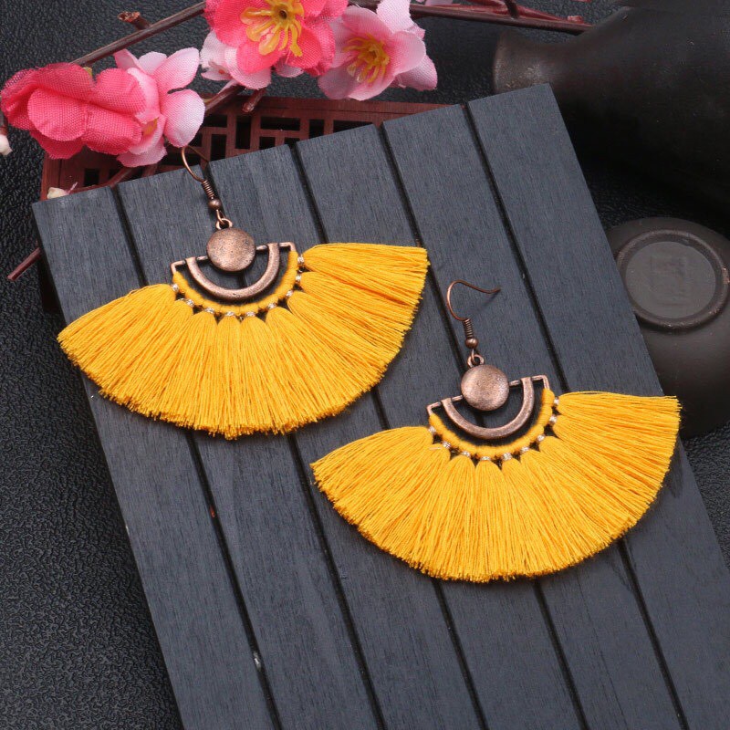 Khuyên tai tua rua bông tai boho nữ xinh xắn - Mã HT044