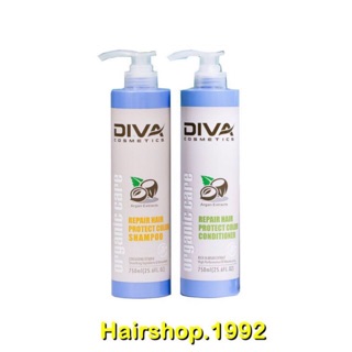 [DIVA] Bộ Dầu Gội Dầu Xả Giữ Mầu Phục Hồi Hư Tổn Hương Nước Hoa DiVa * 750ml