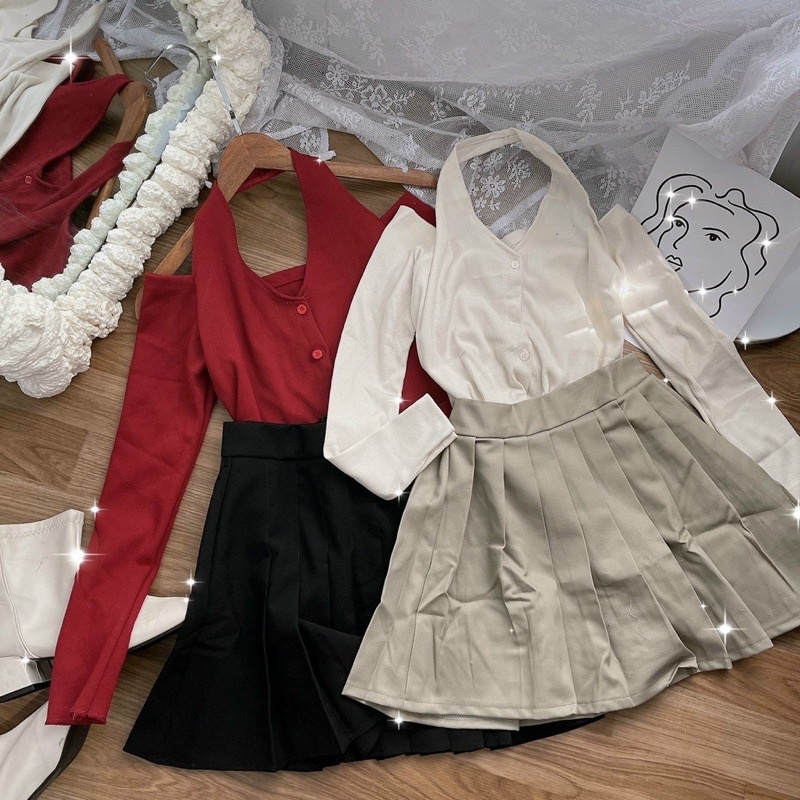 Set áo yếm + chân váy tennis