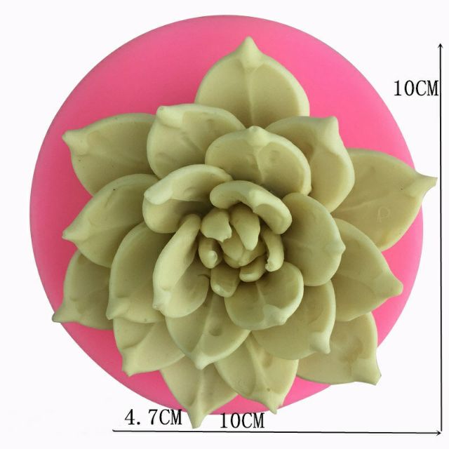 Khuôn silicon 4D Sen đá 10cm