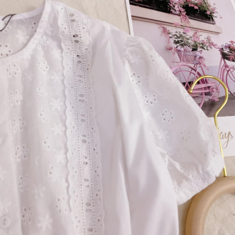 ÁO THÔ THÊU HOA NỔI