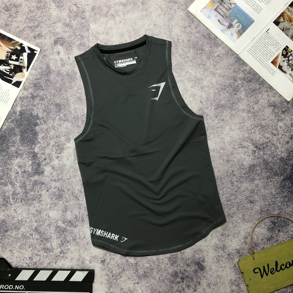 ÁO TANKTOP NAM GYM SHARK TẬP GYM, CHẤT THUN LẠNH CO DÃN, THẤM HÚT MỒ HÔI CỰC TỐT