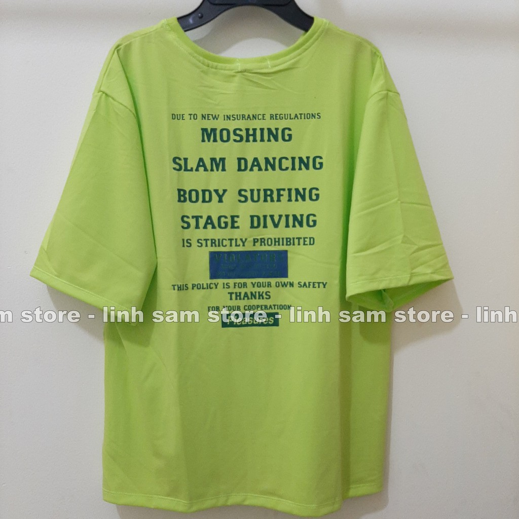 Áo phông tay lỡ freesize  nữ Unisex thun form rộng, mặc cặp, nhóm, lớp màu xanh chuối in chữ sau lưng | BigBuy360 - bigbuy360.vn