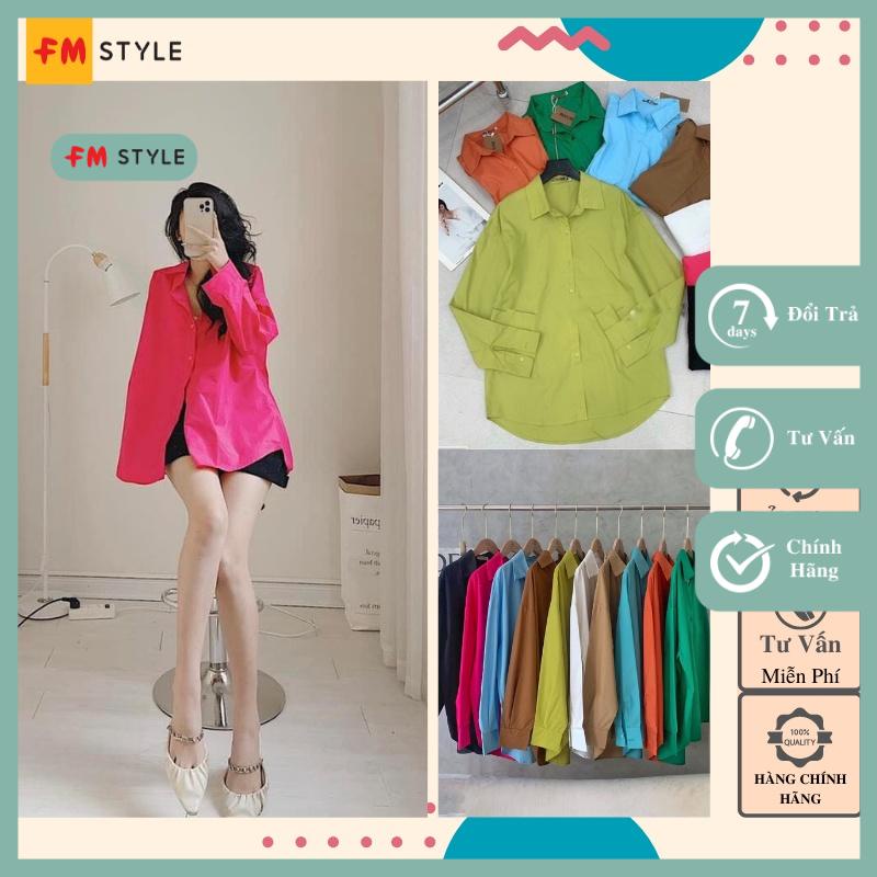 Áo sơ mi nữ Fmstyle Shop tay dài form rộng nhiều màu sắc hot trend thời trang năng động 220307050