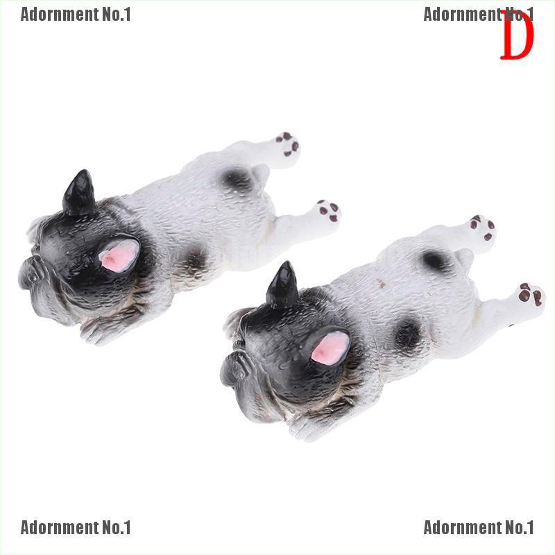 Set 2 đồ chơi mô hình chú chó bulldog đang ngủ dễ thương