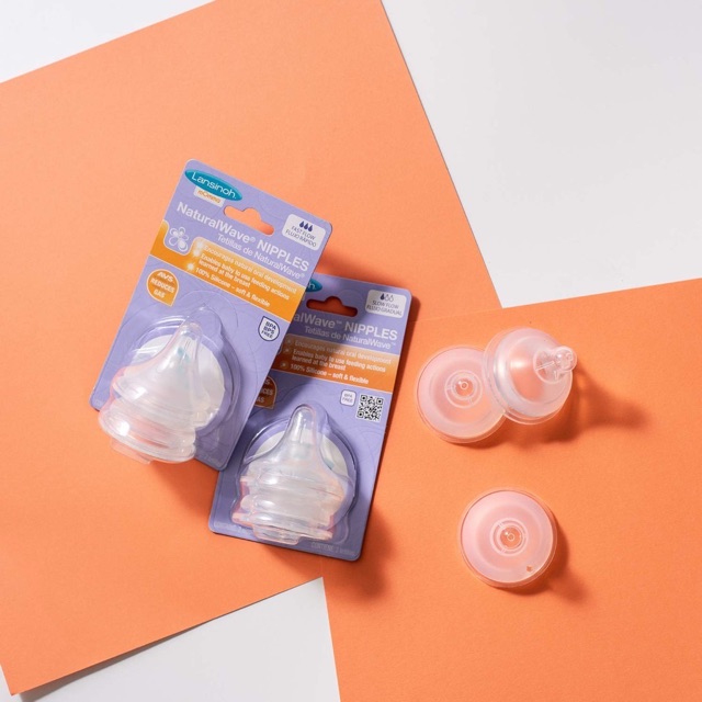 Núm ti cho bình sữa Lansinoh (cổ rộng) - Đủ size