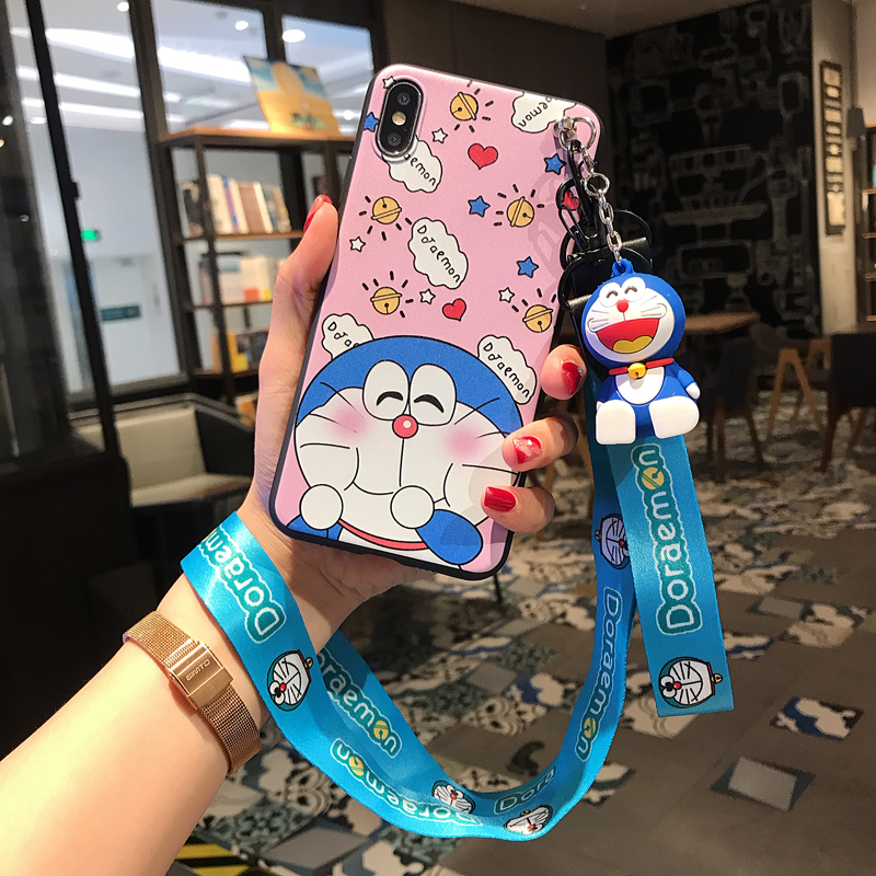 DORAEMON Ốp Lưng Điện Thoại Phối Hình Doreamon Dành Cho Realme C2 5 C11 Oppo A5 A9 2020 F5 A31 A3S F1S A12 A52 F15 F9 A5S A91 F1Plus