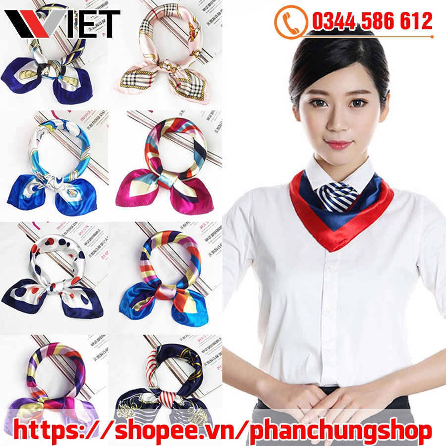 Khăn Turban Lụa Vuông Satin Hàn Quốc 50x50 cm Nhiều Màu Sắc