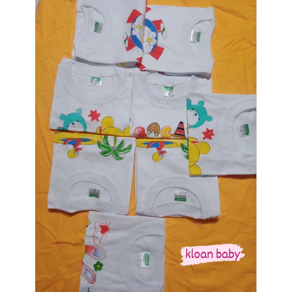 Áo cổ bo tay ngắn trắng sơ sinh 100% cotton