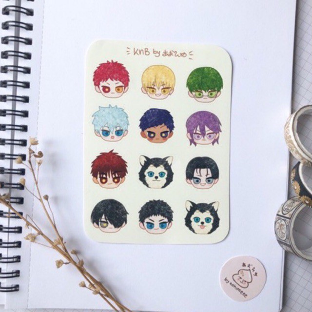 Sticker Dán Trang Trí Hình Nhân Vật Anime Kuroko No Basuke | Basket Akashi Seijuro Kise Aomine Kagami Journal Byaohim