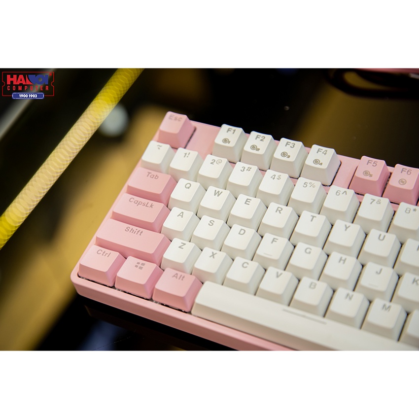 Bàn Phím cơ Dareu EK87 Pink White (USB/Pink LED/Red switch) - Sử dụng switch &quot;D&quot; độc quyền