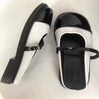 Giày Búp Bê Nữ Lolita, Sục Da Bóng Mũi Tròn Quai Ngang hót 2022